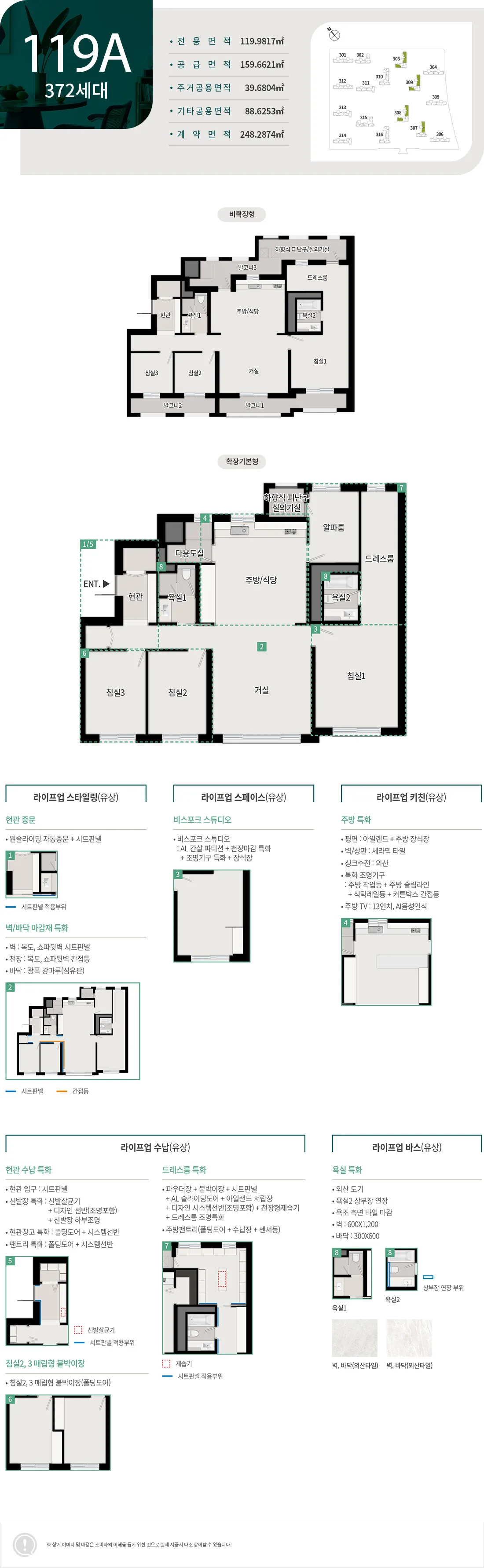 평택 브레인시티 푸르지오 타입 5 평면도