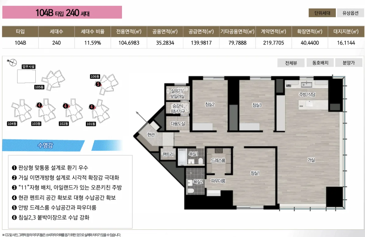르엘 리버파크 센텀 타입 3 평면도