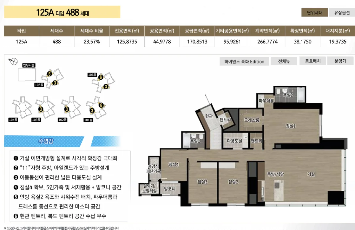 르엘 리버파크 센텀 타입 6 평면도