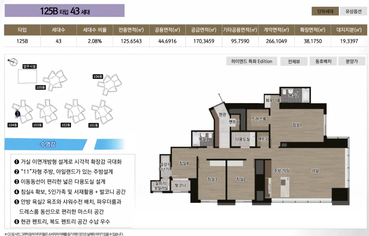 르엘 리버파크 센텀 타입 7 평면도