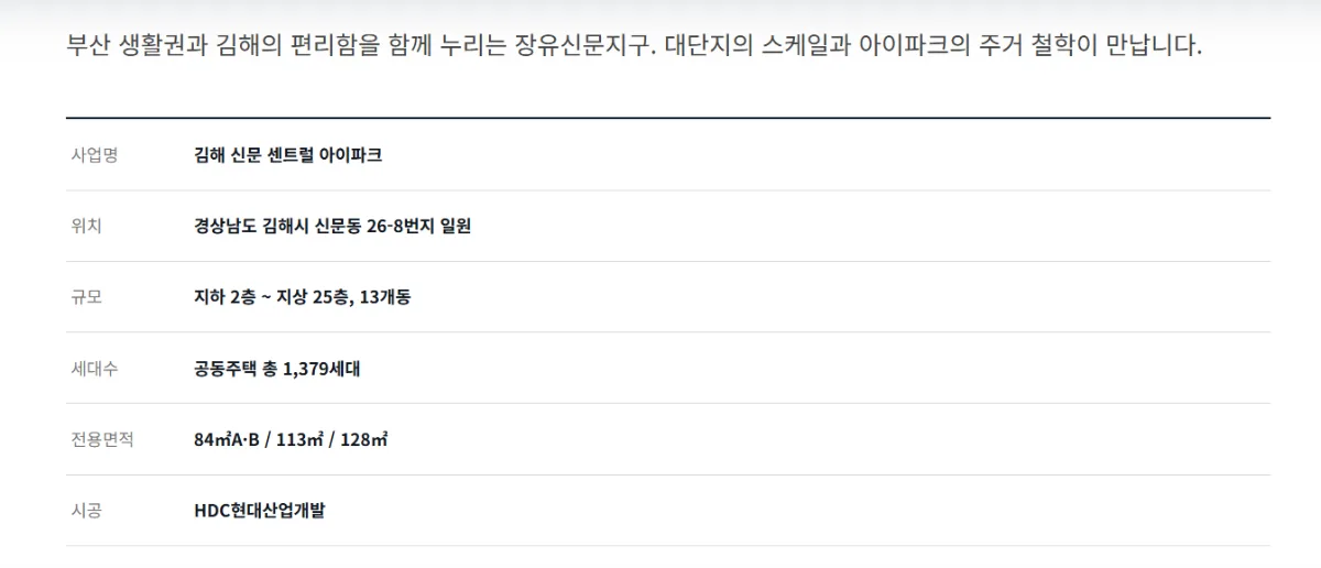 김해 신문 센트럴 아이파크 사업개요 1