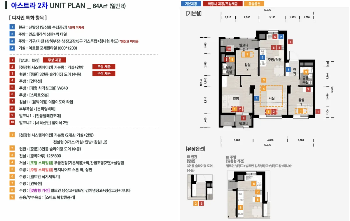 원종역 해모로 아스트라 2차·3차 타입 1 평면도