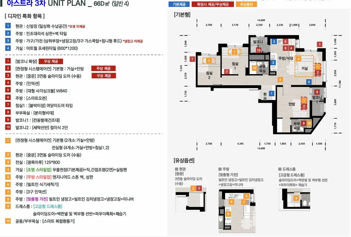 원종역 해모로 아스트라 2차·3차 타입 10 평면도