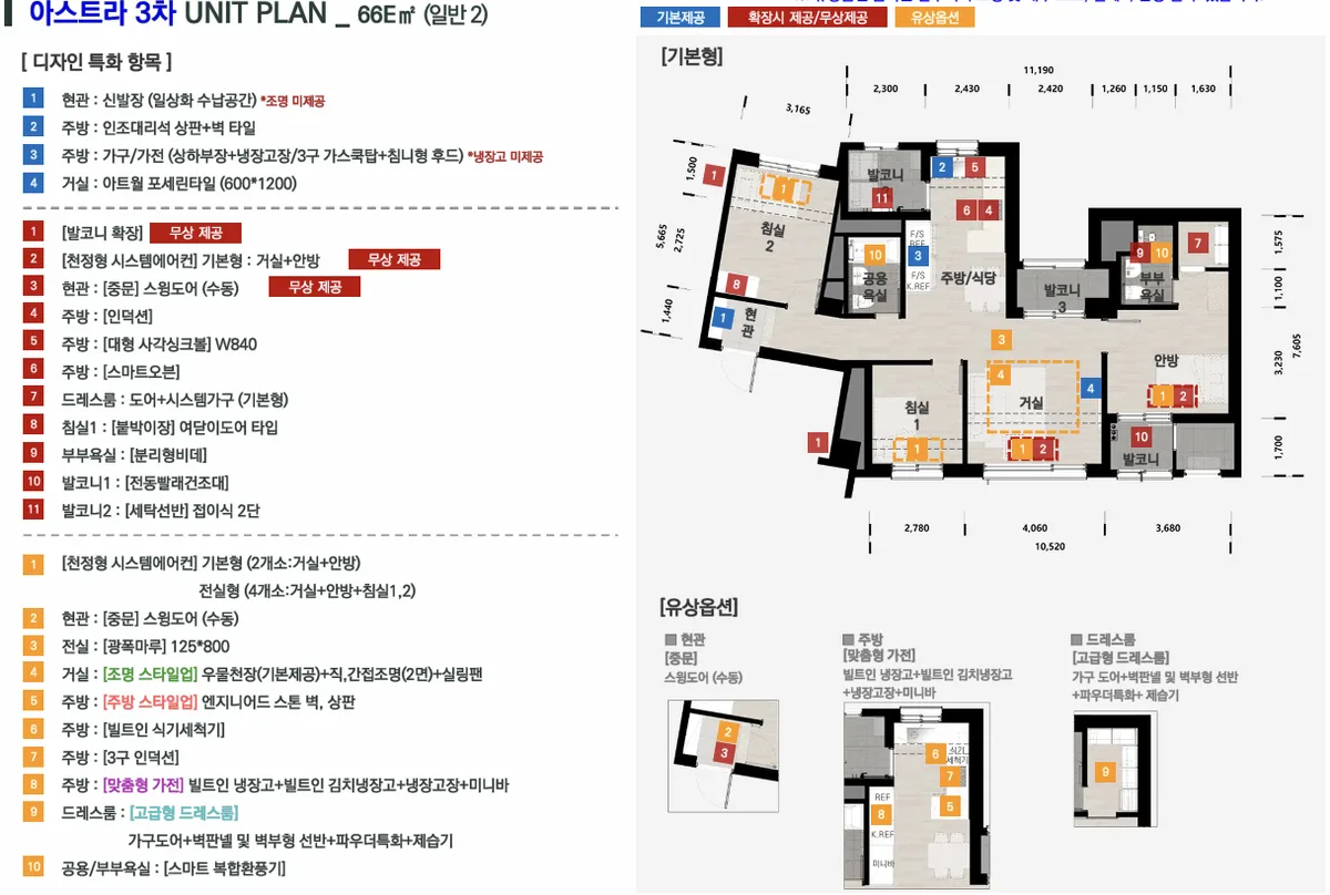 원종역 해모로 아스트라 2차·3차 타입 11 평면도