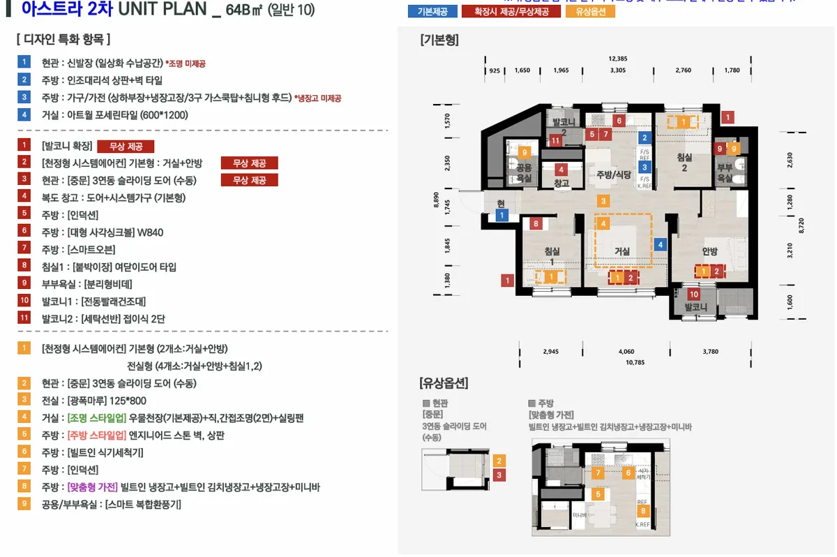 원종역 해모로 아스트라 2차·3차 타입 2 평면도