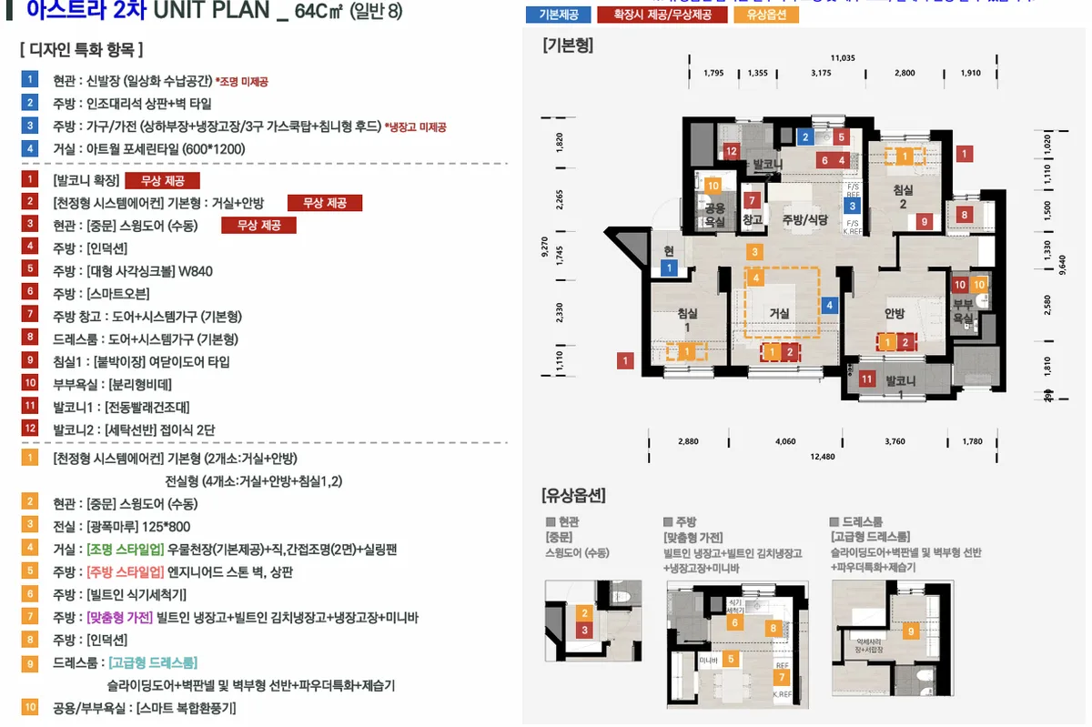 원종역 해모로 아스트라 2차·3차 타입 3 평면도