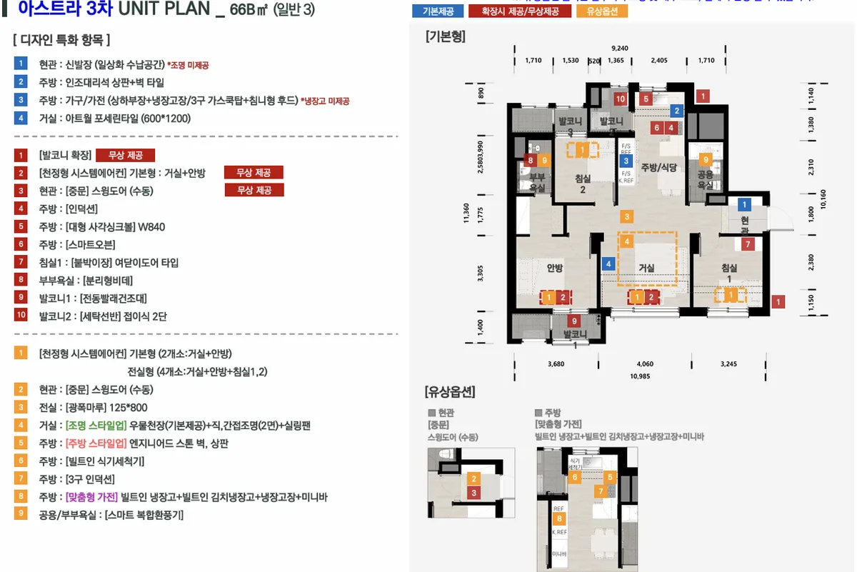 원종역 해모로 아스트라 2차·3차 타입 8 평면도